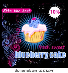 very fresh delicious cake beautiful vector illustration