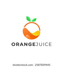 Very Fresh Modern Orange Juice Logo Illustration, For Companies Related To Beverages, Juices, Fruits etc. Editable Vector