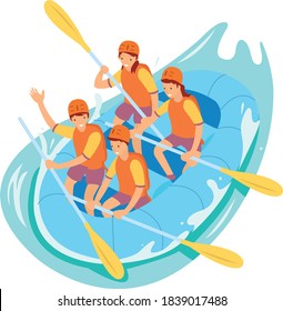 Very fun rafting illustration for websites, landing pages and mobile apps