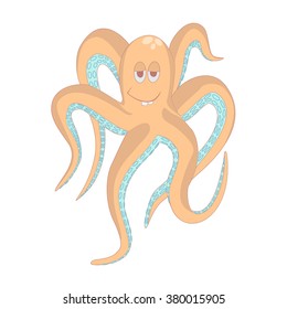 Very Funny octopus.Isolated