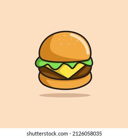 very good cheese burger with salad