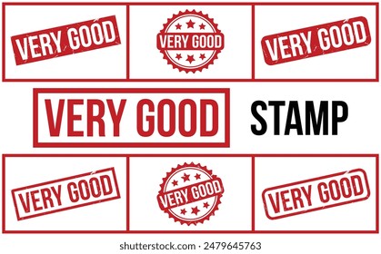 Very Good Stamp. Red Very Good Rubber grunge Stamp set