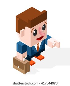 Very Happy Cartoon Boy Shaking Hand on White Background. Business Concept. Isolated Vector Elements.