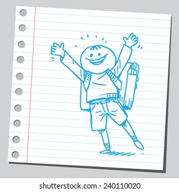 Very happy and cheerful schoolkid