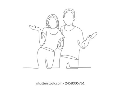 A very happy couple. Dia dos namorados concept one-line drawing