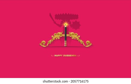 Very happy Dussehra Vijayadashami Dusera festival background banner design creative concept with Ram and Ravan Killing story