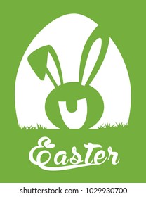 Very Happy Easter,bunny and egg with color background.vector