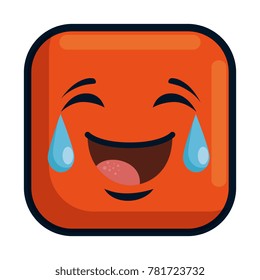 very happy emoji square character