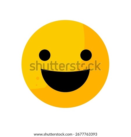 Very happy face emoticon with open mouth