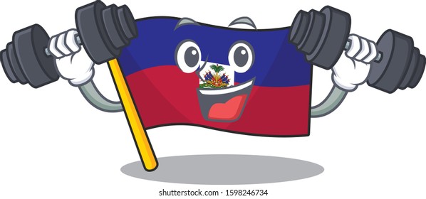 Very happy flag haiti Scroll character with money on hands
