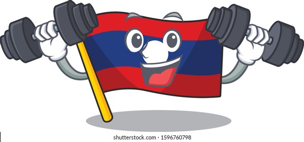 Very happy flag laos Scroll character with money on hands
