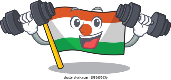 Very happy flag niger Scroll character with money on hands