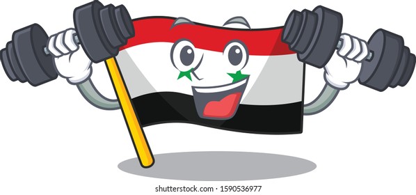 Very happy flag syria Scroll character with money on hands