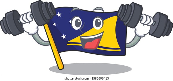 Very happy flag tokelau Scroll character with money on hands