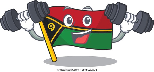 Very happy flag vanuatu Scroll character with weights