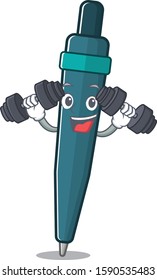 Very happy fountain pen Scroll character with money on hands
