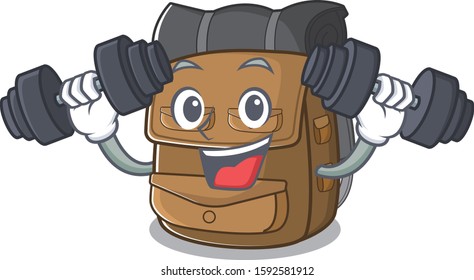Very happy hiking backpack Scroll character with money on hands