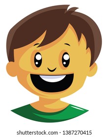 Very happy little boy illustration vector on white background