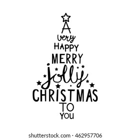 A very happy merry jolly christmas to you typography