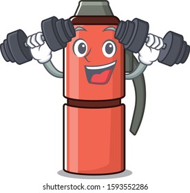 Very happy thermos bottle Scroll character with money on hands