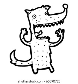 very happy wolf cartoon