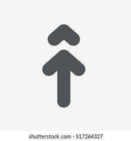 Very heavy bold forward arrow vector icon on gray background 