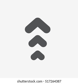 Very heavy bold forward arrow vector icon on gray background 
