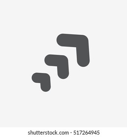 Very heavy bold forward arrow vector icon on gray background