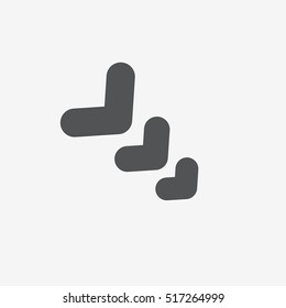 Very heavy bold forward arrow vector icon on gray background