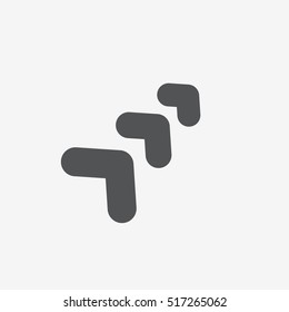 Very heavy bold forward arrow vector icon on gray background