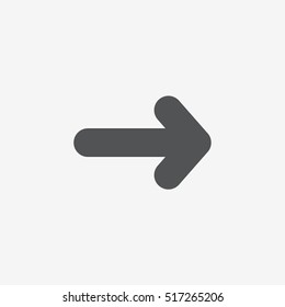 Very heavy bold forward arrow vector icon on gray background 