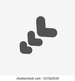 Very heavy bold forward arrow vector icon on gray background 