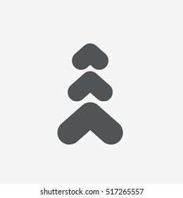 Very heavy bold forward arrow vector icon on gray background