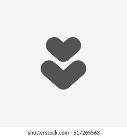 Very heavy bold forward arrow vector icon on gray background 