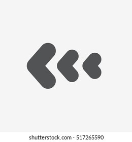 Very heavy bold forward arrow vector icon on gray background 