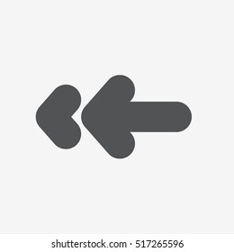 Very heavy bold forward arrow vector icon on gray background 