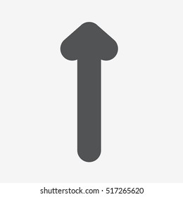 Very heavy bold forward arrow vector icon on gray background 