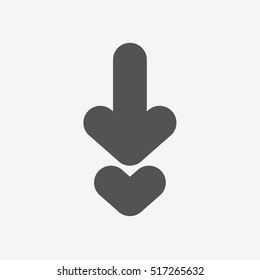 Very heavy bold forward arrow vector icon on gray background 