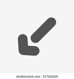 Very heavy bold forward arrow vector icon on gray background 