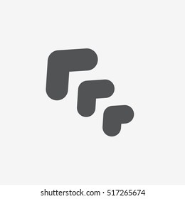 Very heavy bold forward arrow vector icon on gray background 