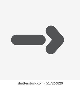 Very heavy bold forward arrow vector icon on gray background 