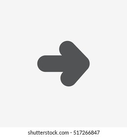Very heavy bold forward arrow vector icon on gray background