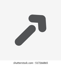 Very heavy bold forward arrow vector icon on gray background