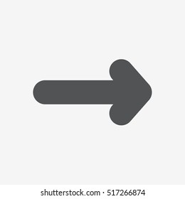 Very heavy bold forward arrow vector icon on gray background