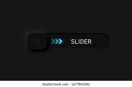 Very high detailed black user interface slider for websites and mobile apps, vector illustration
