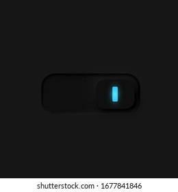 Very high detailed black user interface switch (ON) for websites and mobile apps, vector illustration