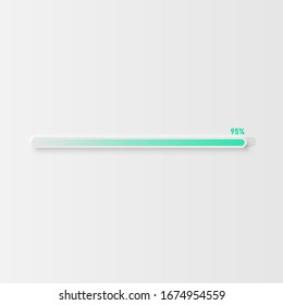 Very high detailed white user interface loading bar for websites and mobile apps, vector illustration