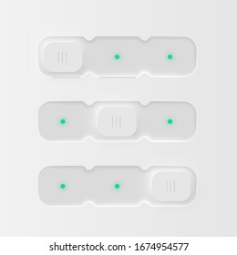 Very high detailed white user interface slider for websites and mobile apps, vector illustration
