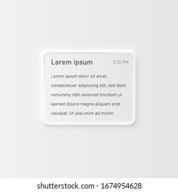 Cuadro de texto de interfaz de usuario en blanco muy detallado para sitios web y aplicaciones móviles, ilustración vectorial