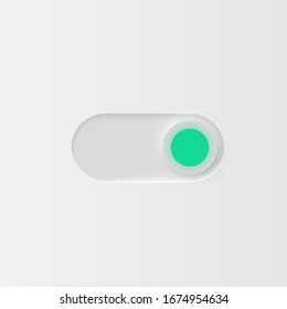 Very high detailed white user interface switch (ON) for websites and mobile apps, vector illustration